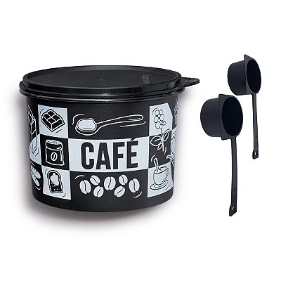 Kit Tupperware  Caixa Café Pop Box PB 700g + Medidor de Café kit 3 peças