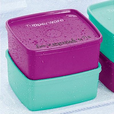 Tupperware Jeitosinho Violeta + Verde Mint 400ml Frases