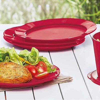 Tupperware Prato Outdoor Kit 4 peças Vermelho