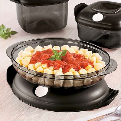 Tupperware Cristal Pop Oval 1,1 litro Preto
