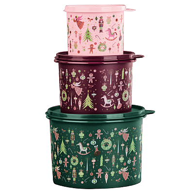 Kit Tupperware Caixas Encanto de Natal 3 Peças