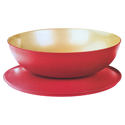 Tupperware Tigela Allegra 3,5 litros Vermelho e Dourado