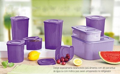 Tupperware BEA Fresh 'n Cool Refrigerador Nível 3 Roxo 8 Peças
