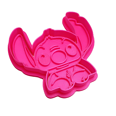 Molde Cortador de Biscoito Stitch Rosa Perolado