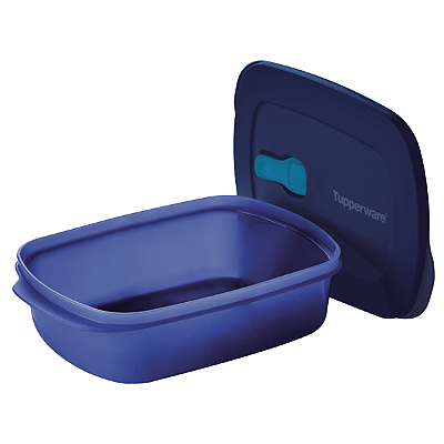 Tupperware Tigela Cristalwave Retangular Geração ll 1 litro Azul