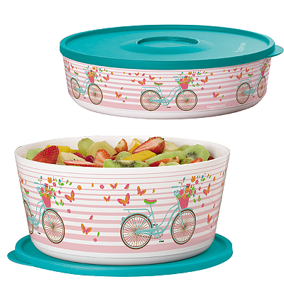 Kit Tupperware Tigelas Ilúmina Bike 2,5 litros + 4,3 litros 2 peças