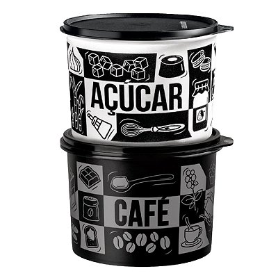 Kit Tupperware Café Açúcar Caixa Pop Box PB 2 peças