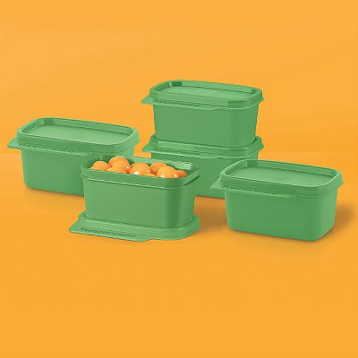 Kit Tupperware Basic Line 160ml Verde Grama 5 peças