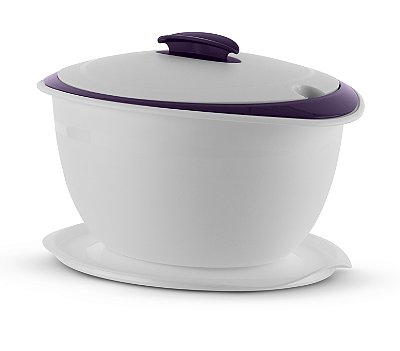 Tupperware Tigela Thermo 3,5 Litros Branca e Roxa