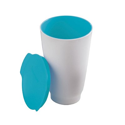 Tupperware Copo Allegra Azul e Branco 450ml