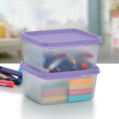 Kit Tupperware Basic Line 500ml Lilás translúcida 2 peças