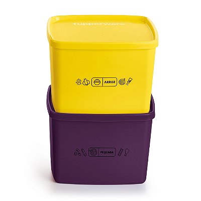 Kit Tupperware Jeitoso Mix 800ml 2 peças Arroz + Feijoada