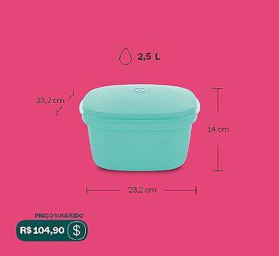 Tupperware Travessa Quadrada Actualité 2,5 litro Verde