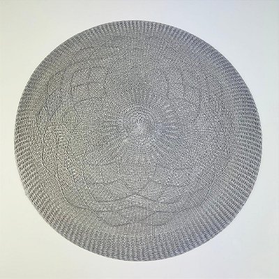 Jogo Americano Poliester Redondo Cinza Claro 38cm