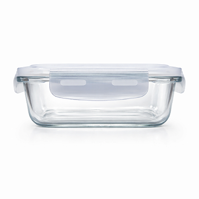 Pote de Vidro Hermético Retangular 370ml Transparente