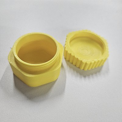 Mini Pote para Viagem Porta Comprimido Amarelo