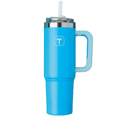 Tupperware Copo Térmico Big T com Canudo 1,1 litro Azul Grécia