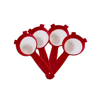 Kit Peneira de Plástico Mini 7 cm Vermelha 6 peças