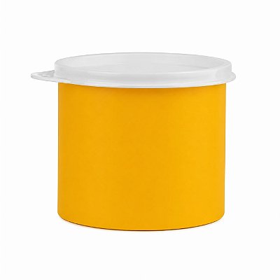 Tupperware Redondinha 500ml Amarela e Branco