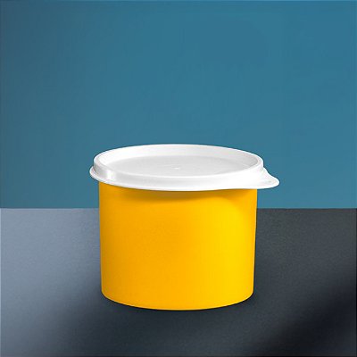 Tupperware Redondinha 500ml Amarela e Branco