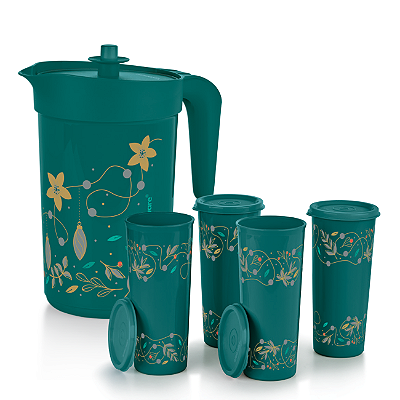 Kit Tupperware Jarra + Copos Ilúmina Tempo de Celebrar 5 peças Mistério