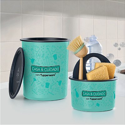 Kit Lixinho + Tupper Clean Casa e Cuidado 2 peças