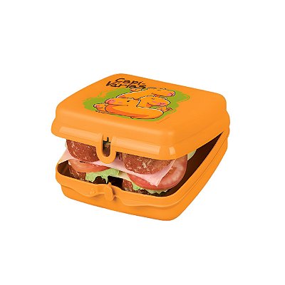 Tupperware Porta Sanduíche Capivaras Laranja