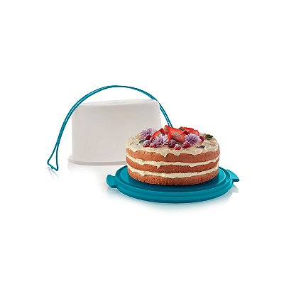 Tupperware Big Cake Redondo Porta Bolo Azul