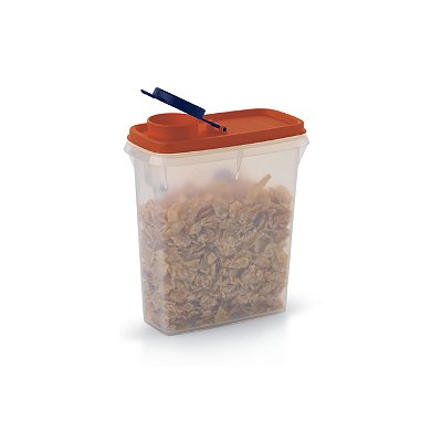 Tupperware Porta Cereais 850ml Laranja e Azul
