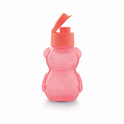 Garrafa Tupperware Eco Kids Urso 350ml Rosa Coral