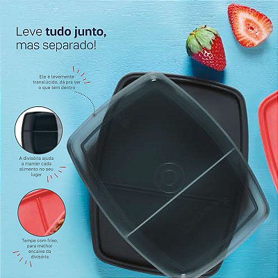 Tupperware Refri Box com Divisória Preto 380ml