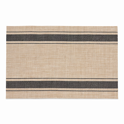 Jogo Americano de Pvc Mesa Posta Bege e Preto 30x45cm