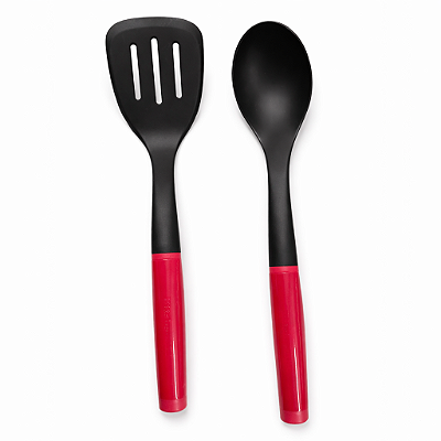 Kit KitchenAid Utensílios de Cozinha 2 Peças Preto e Rosa Pink