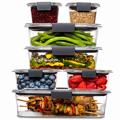 Kit Pote Rubbermaid Brilliance Hermético Transparente 7 peças