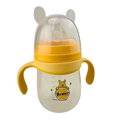 Garrafinha com Bico e Alça Ursinho Pooh 280ml Amarelo