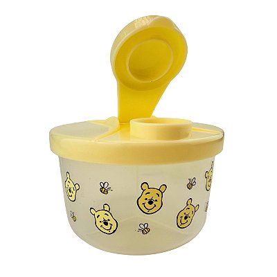 Dosador de Leite em Pó Babay Disney Ursinho Pooh Transparente e Amarelo