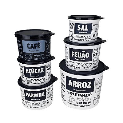 Kit Tupperware Caixas de Mantimentos PB 6 peças