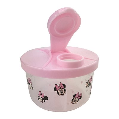 Dosador de Leite em Pó Babay Disney Minnie Transparente e Rosa