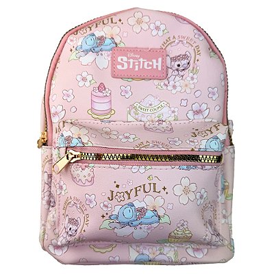 Mini Mochila Stitch Disney Rosa Floral