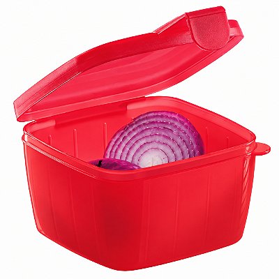 Tupperware Conserva Metade Quadrado 600ml Vermelho