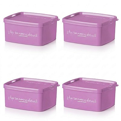 kit Tupperware Jeitosinho 400ml Aqui tem Memórias Afetivas 4 peças