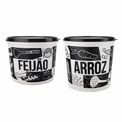 Kit Tupperware Caixa Arroz 5kg+ Feijão 2kg Pop Box 2 peças