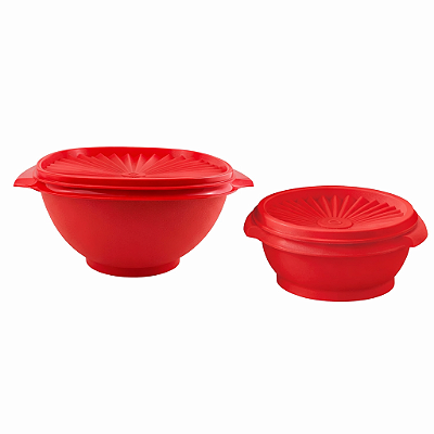 Kit Tupperware Tigela Sensação Vermelho 2 Peças