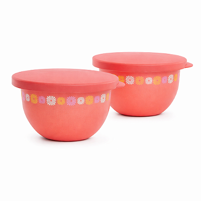 Kit Tupperware Tigela Murano 80 anos 200ml Salmão 2 peças