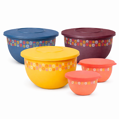 Kit Tupperware Tigela Murano 80 anos 5 peças