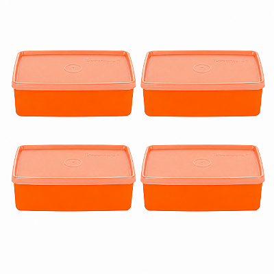 Tupperware Refri box 400ml Laranja 4 peças