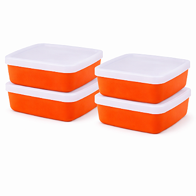 Tupperware Refri box 400ml Laranja 4 peças
