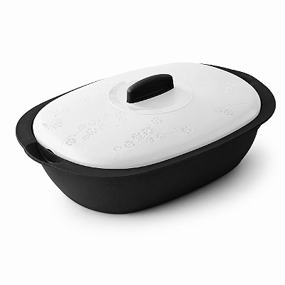 Tupperware Travessa Oval Actualité 1,7 litro Preto e Branco