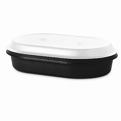 Tupperware Travessa Oval Actualité 2 litros Preto e Branco