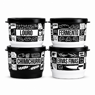 Kit Tupperware Potinhos Temperos Pop Box 140ml